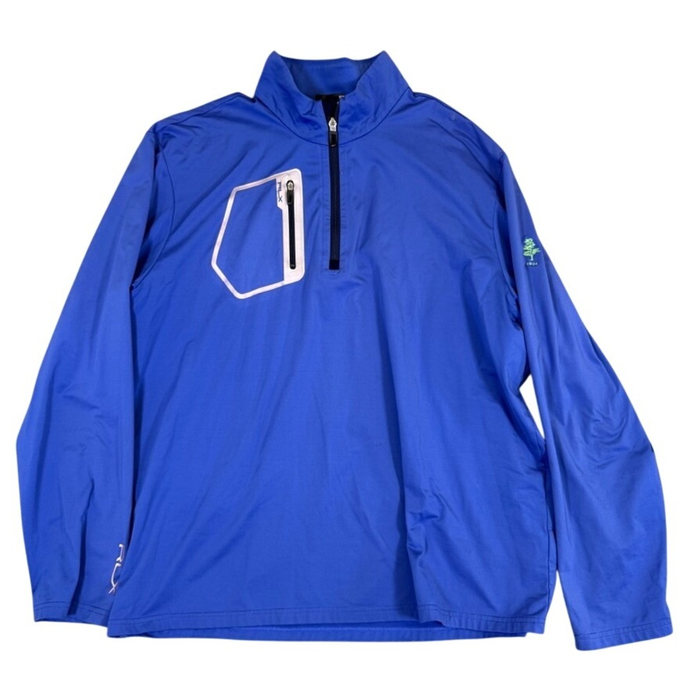 RLX Ralph Lauren Mens Royal Blue Quarter Zip Golf Pullover Pine Tree 1894 XXL